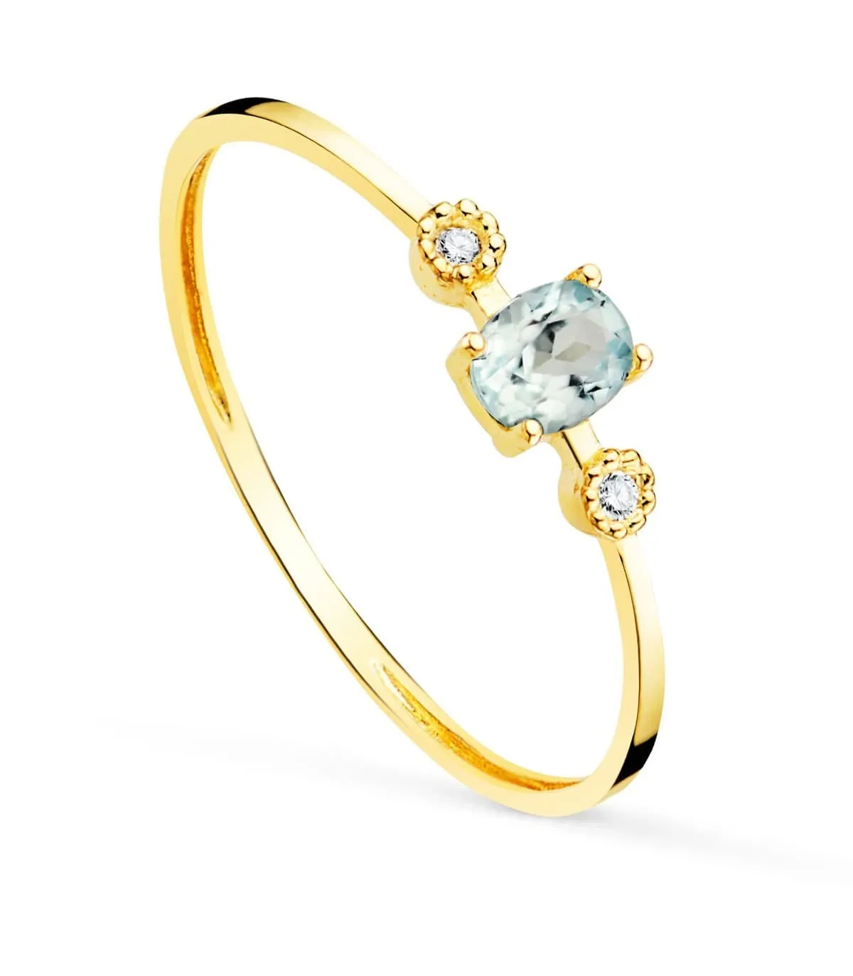 18K Gold Topaz and Diamond Bacall Ring