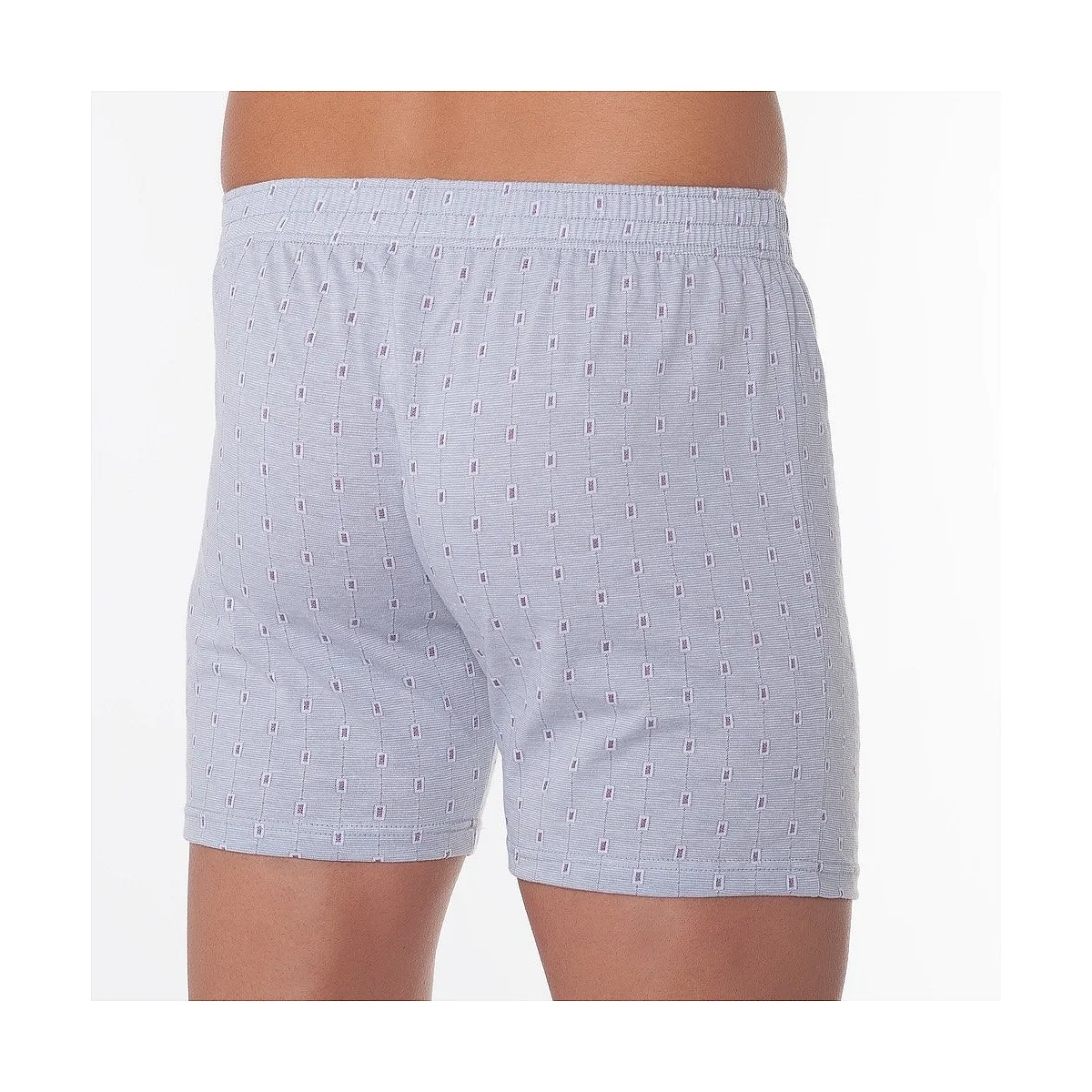 Closed Embroidered Boxer Shorts with Button Detail