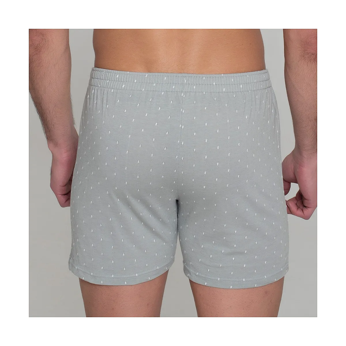 5092 Open-Front Boxer Shorts with Embroidered Polka Dot Button