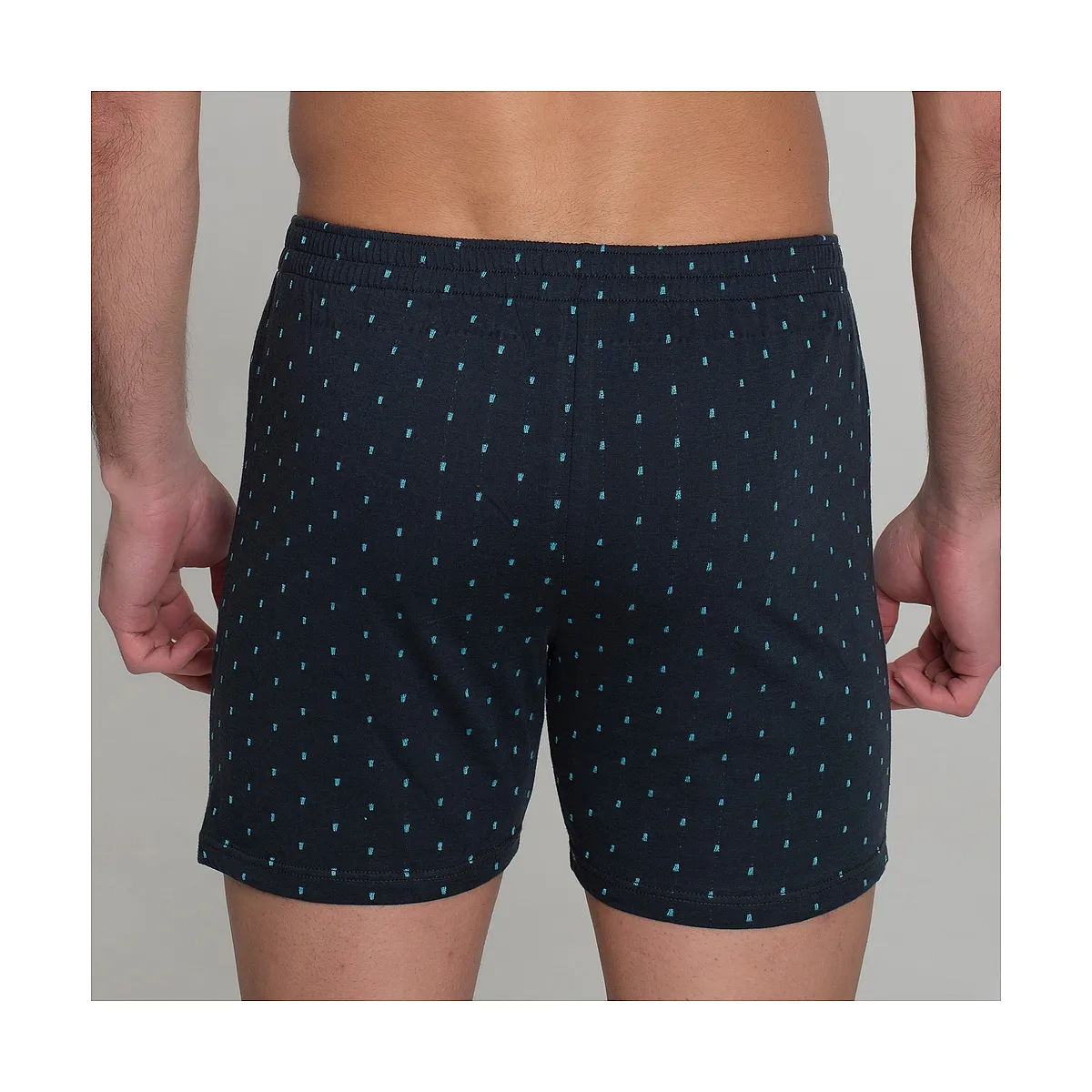 5092 Open-Front Boxer Shorts with Embroidered Polka Dot Button