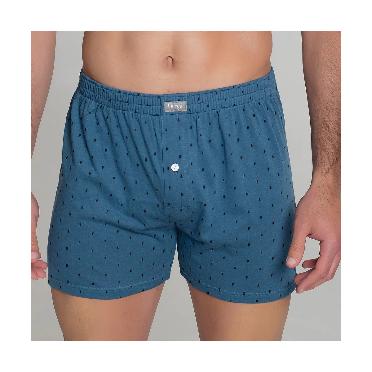 5092 Open-Front Boxer Shorts with Embroidered Polka Dot Button