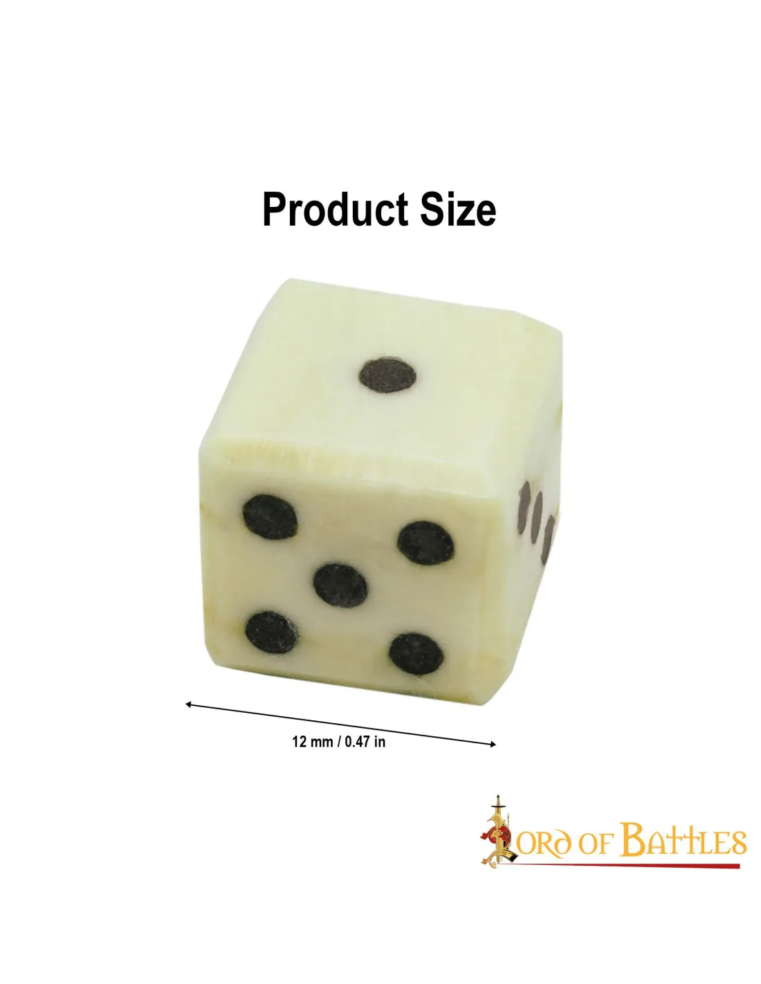 6 dice set medieval bone.