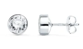 6mm White Gold Earrings