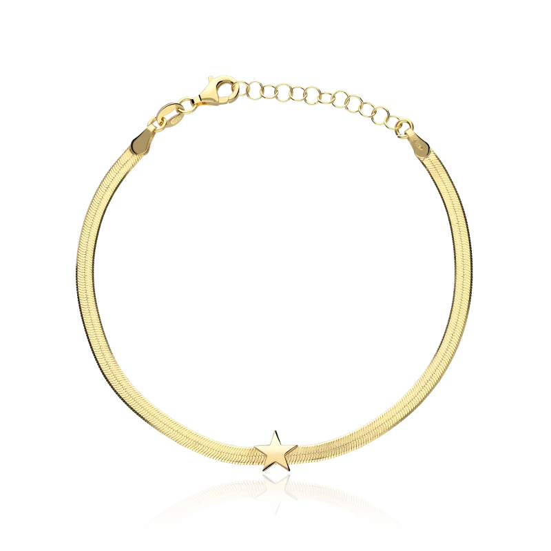 925 Silver Bracelet with 18k Gold Plating 'Star'