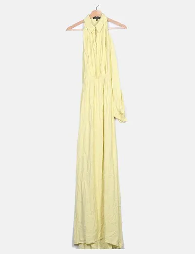 Yellow off-shoulder maxi dress by Adolfo Dominguez