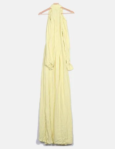 Yellow off-shoulder maxi dress by Adolfo Dominguez