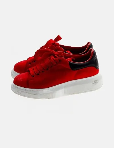 Red Alexander McQueen Suede Sneakers