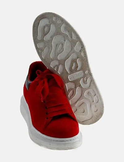 Red Alexander McQueen Suede Sneakers