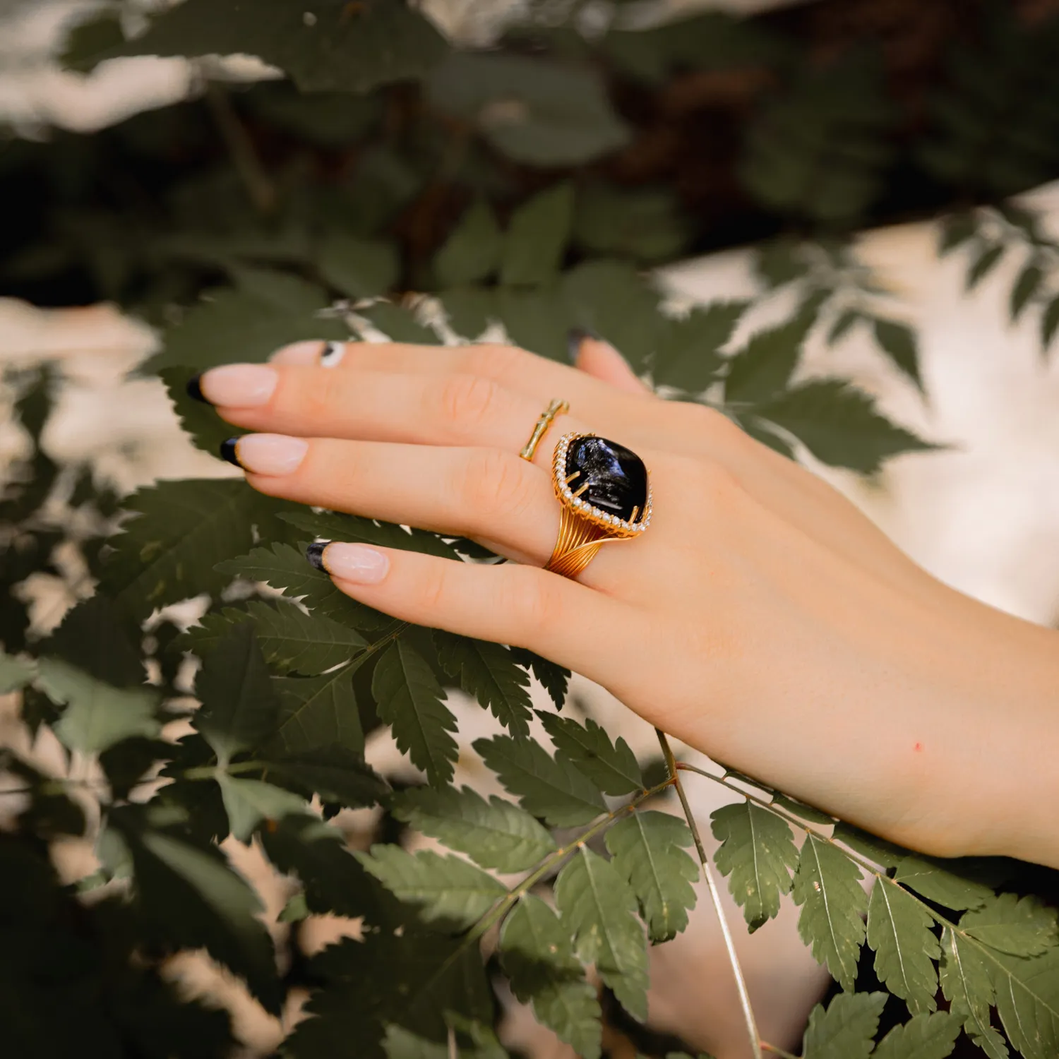 Alfieri ONIX Ring - 18k Rose Gold - Onyx.