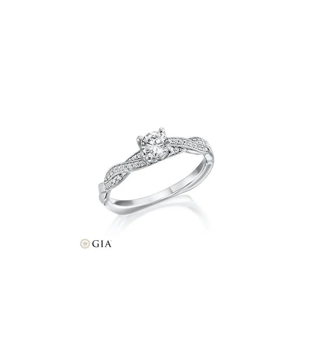 Promise Ring Mérope 0.40 Carats White Gold or Platinum