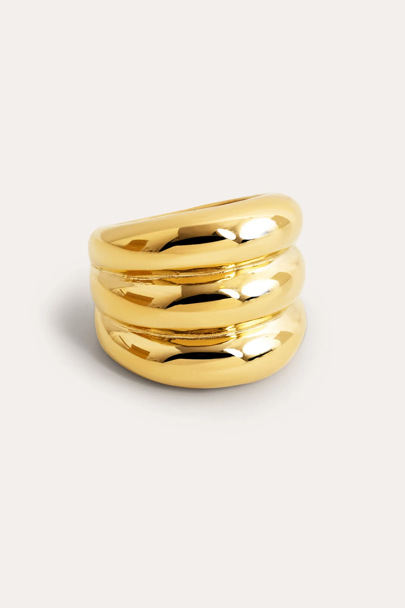 Gold Plated Steel Dune Ring