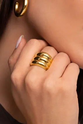 Gold Plated Steel Dune Ring