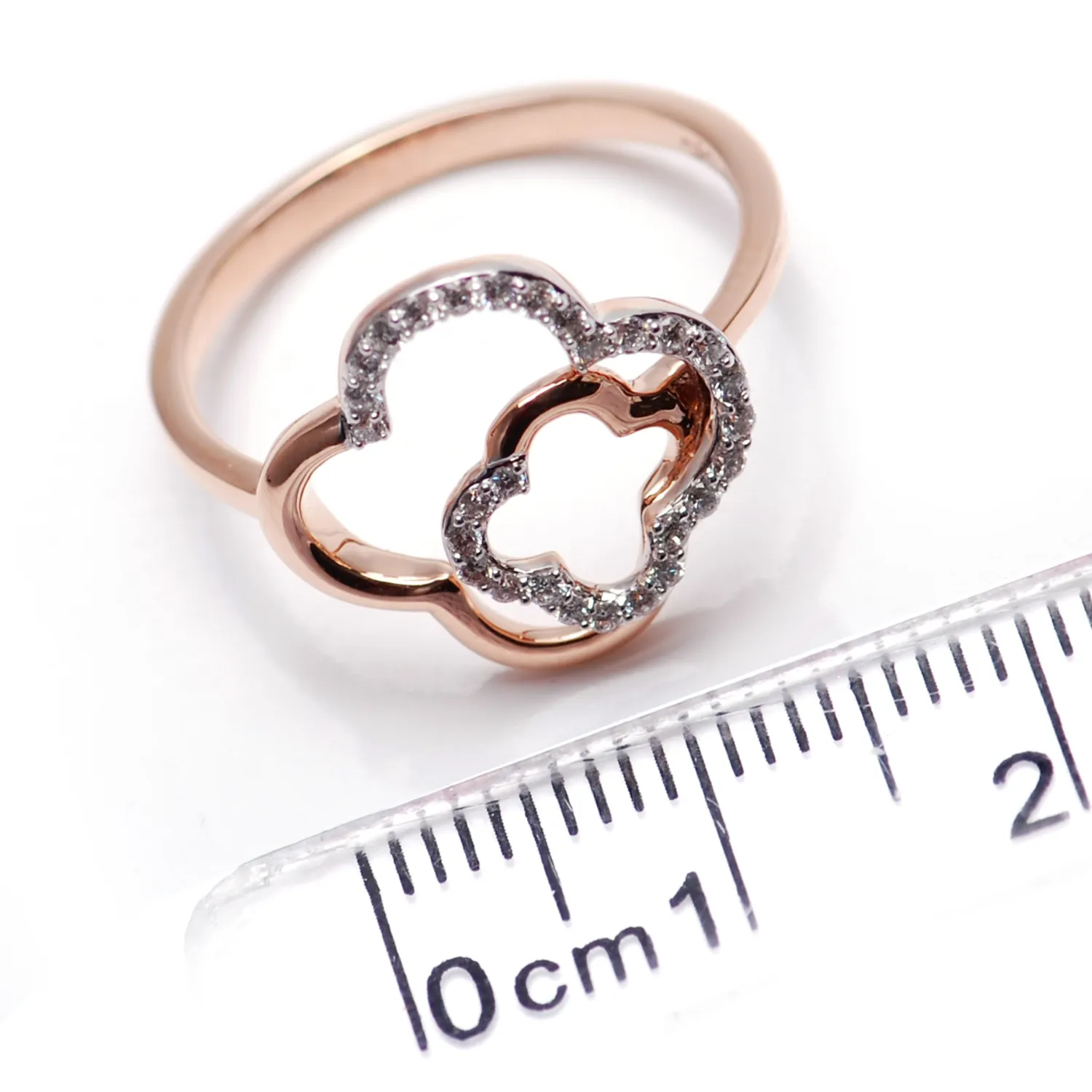 18k Rose Gold TREBOL Halo Ring - 0.16ct.