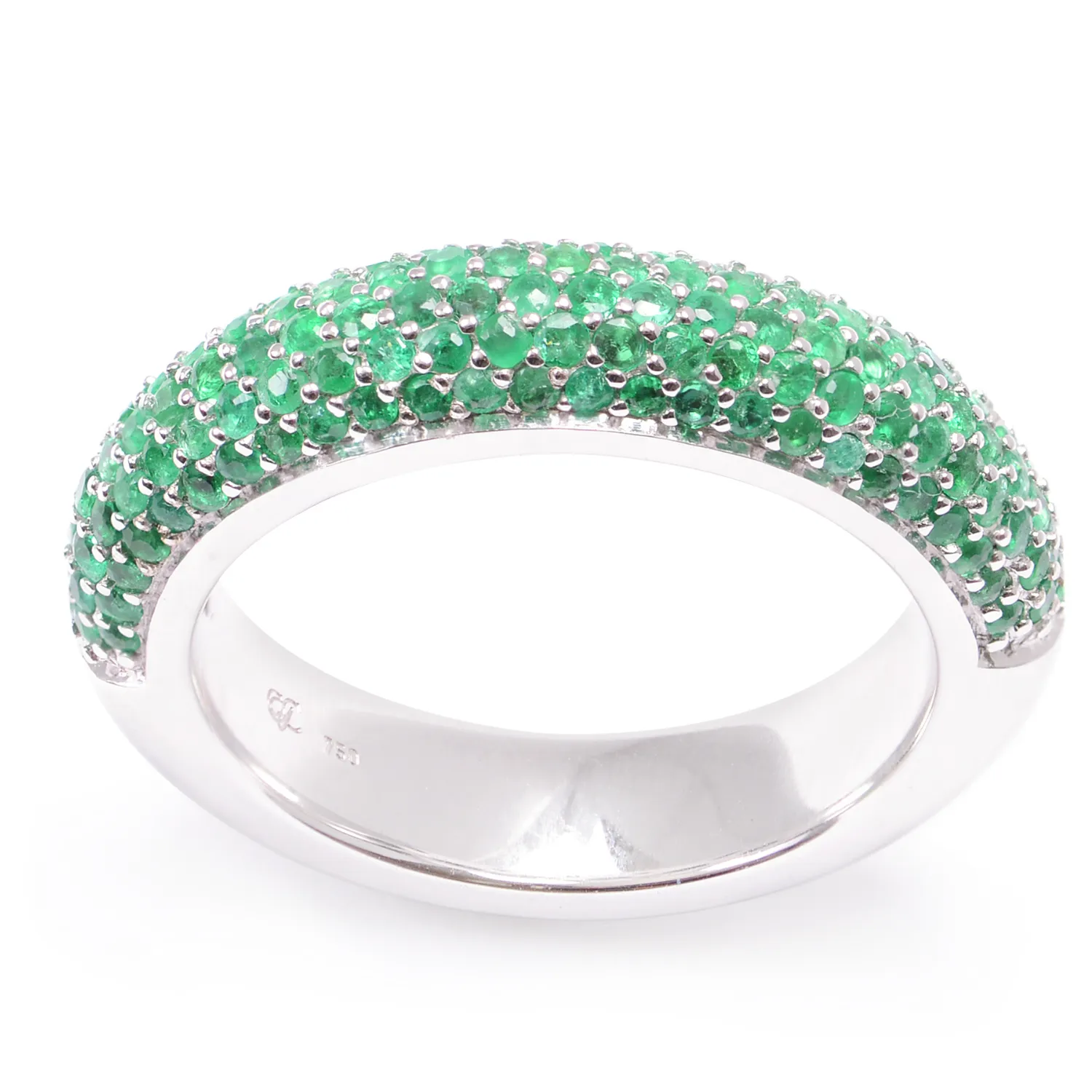 18k white gold emerald PAVE Ice & 40C Ring