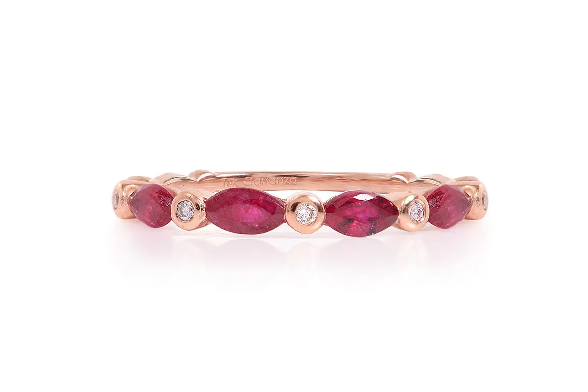 M&M's Ring BESOS - 18k Rose Gold with Rubies