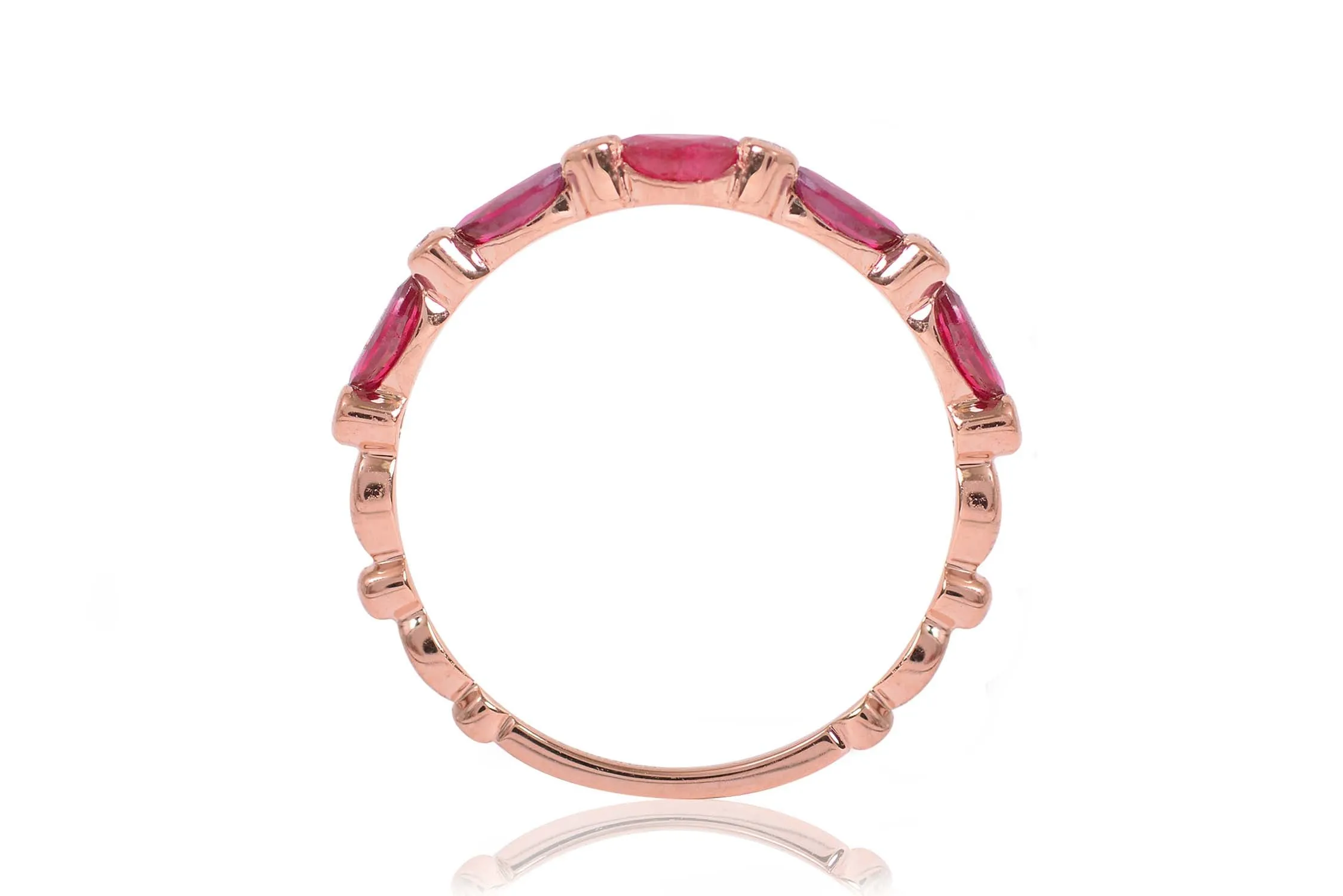 M&M's Ring BESOS - 18k Rose Gold with Rubies