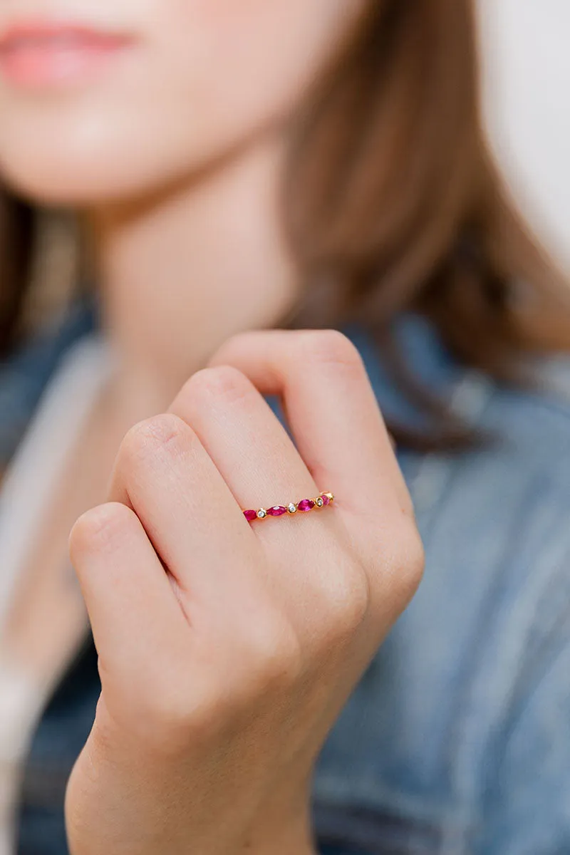 M&M's Ring BESOS - 18k Rose Gold with Rubies