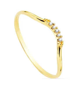 Monroe 18K Yellow Gold Diamond Ring 0.025 Ct.