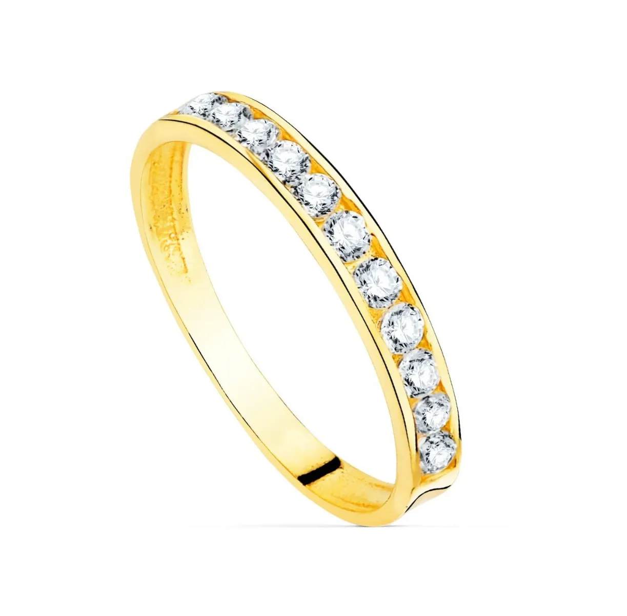 Yellow Gold Ring with 2.5mm Cubic Zirconia