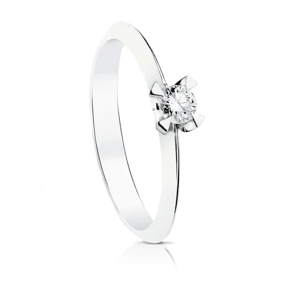 White Gold Diamond Ring 0.15 Carats