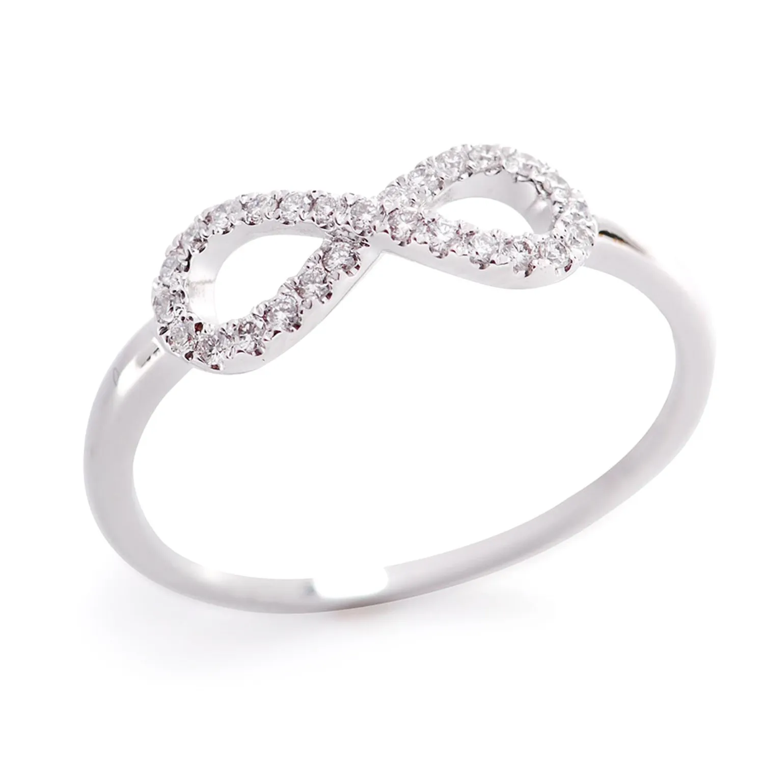 White Gold 18k Petite INFINITY Ring - Suitable for Daily Wear