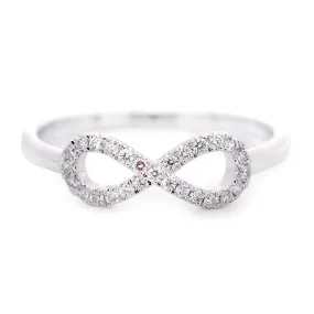 White Gold 18k Petite INFINITY Ring - Suitable for Daily Wear