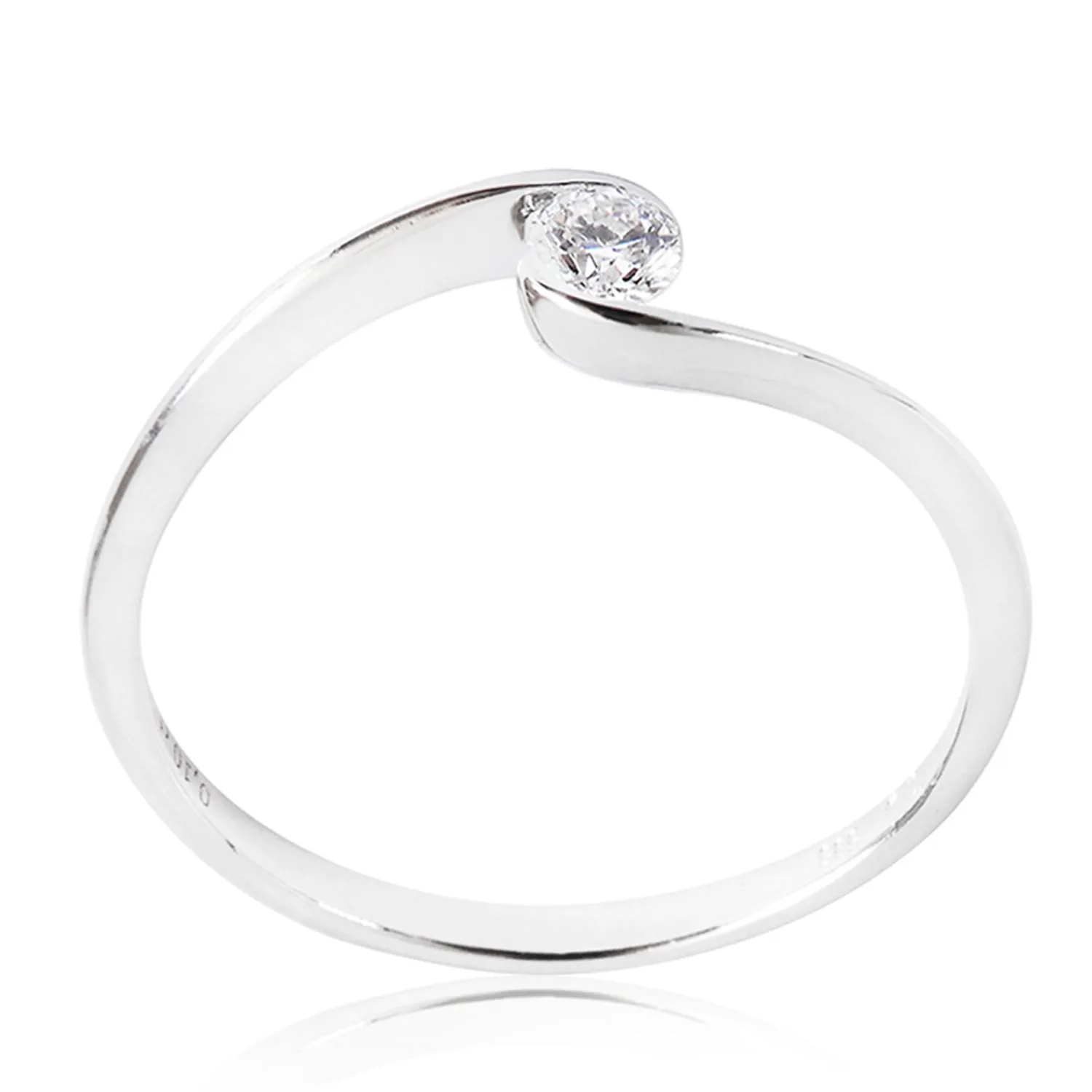 14k white gold promise ring with 0.10ct diamond