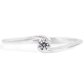 14k white gold promise ring with 0.10ct diamond