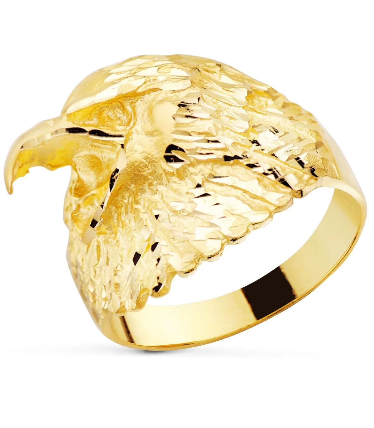 18K Gold Eagle Man Ring Yellow