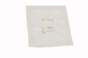 Baptismal hankie or towel embroidered with name - Results: Baptismal handkerchief or towel embroidered with name.