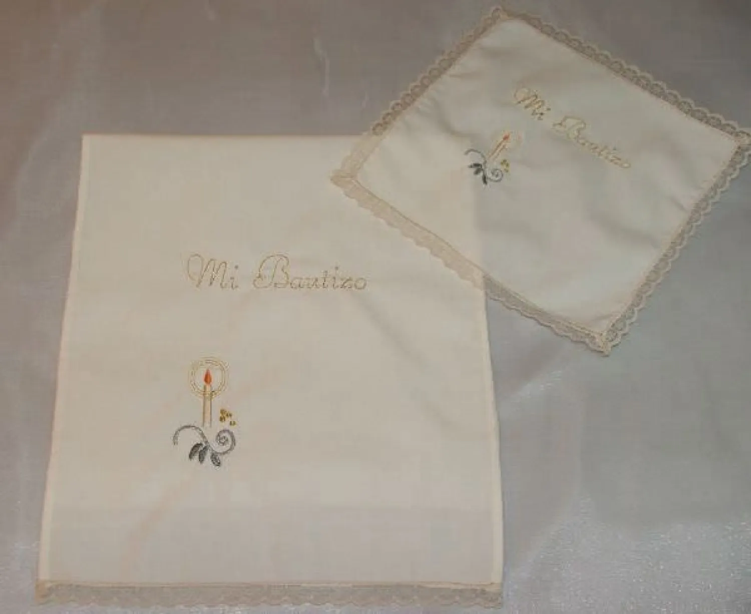 Baptismal hankie or towel embroidered with name - Results: Baptismal handkerchief or towel embroidered with name.