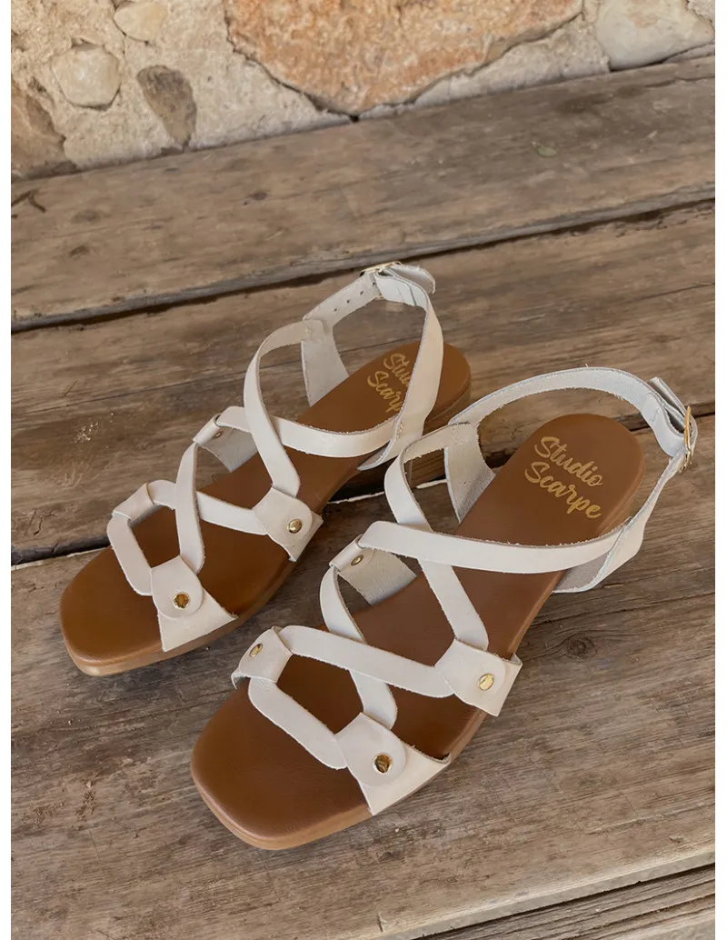 Beige leather sandals - VALDI