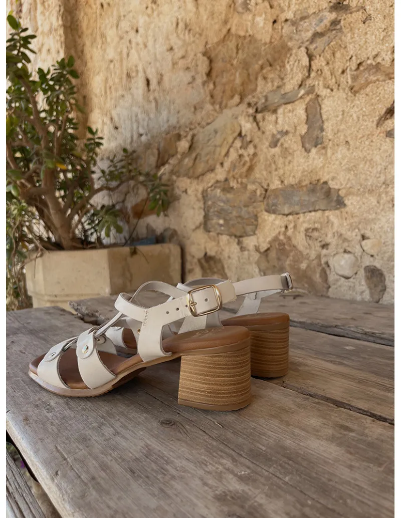 Beige leather sandals - VALDI