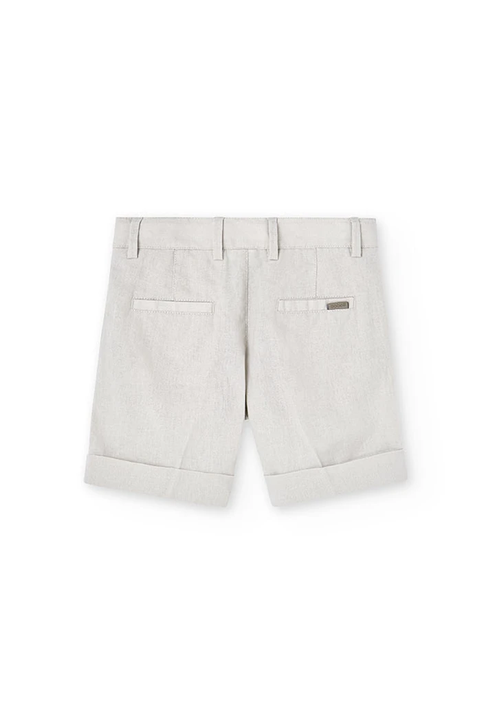 Beige linen Bermuda shorts for boys