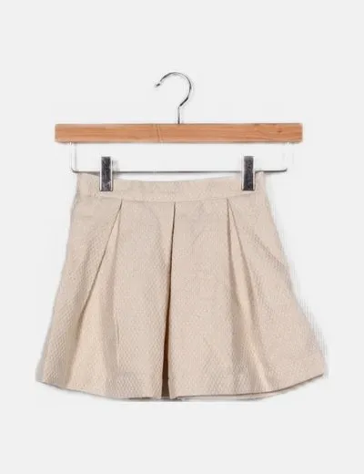 Beige Mango Skirt with Lurex Thread