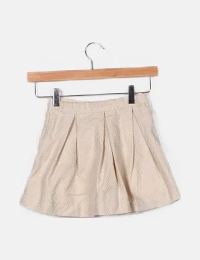 Beige Mango Skirt with Lurex Thread