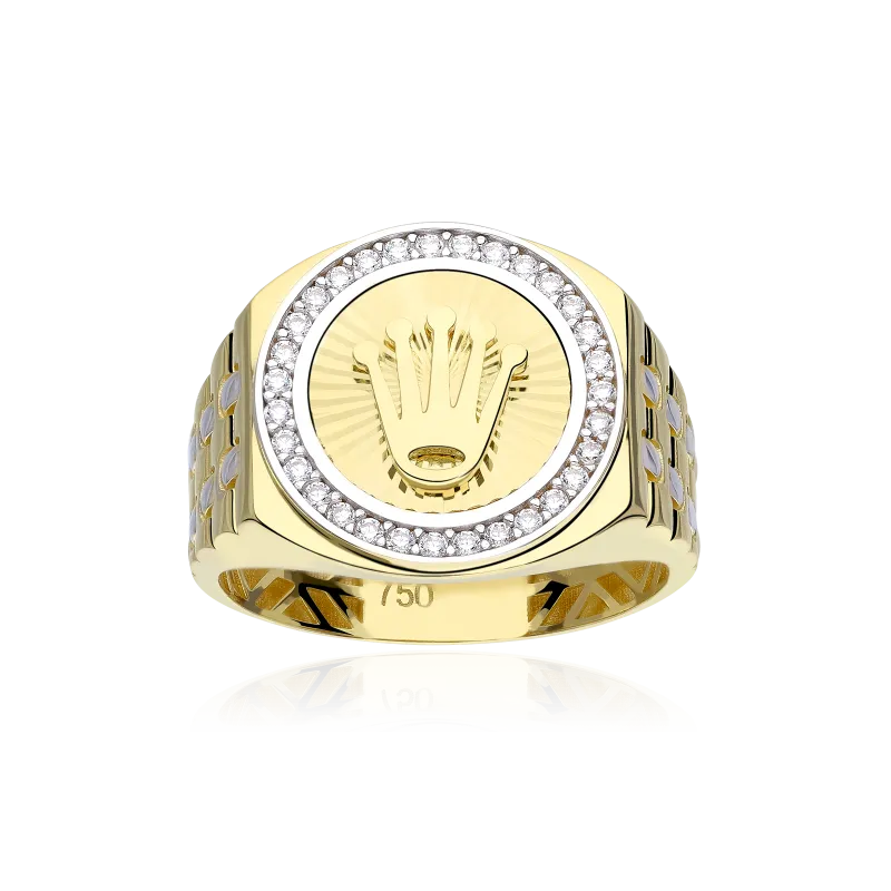 Bisoglio 18k Gold Ring with Cubic Zirconia