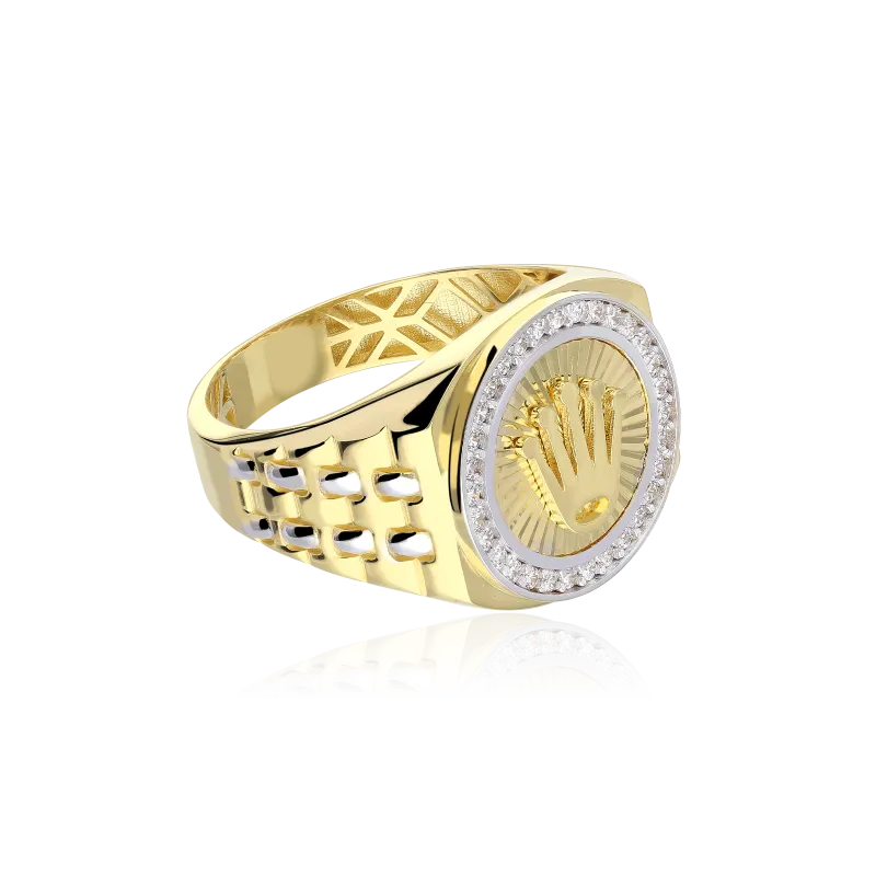 Bisoglio 18k Gold Ring with Cubic Zirconia