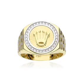 Bisoglio 18k Gold Ring with Cubic Zirconia