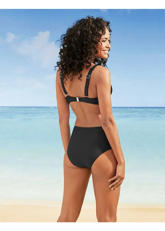 Black Bikini Bottom with Slight Shaping Effect