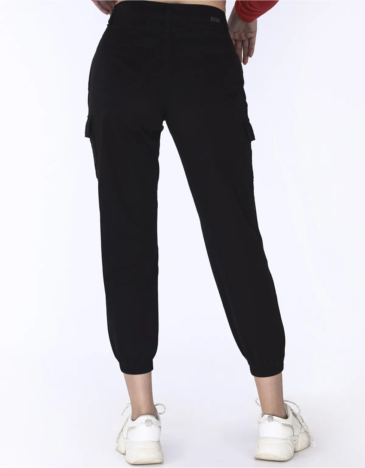 Black high waisted jogger pants mm.