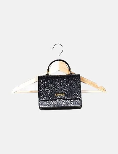 Black Textured Mini Chai Chiara Shoulder Bag