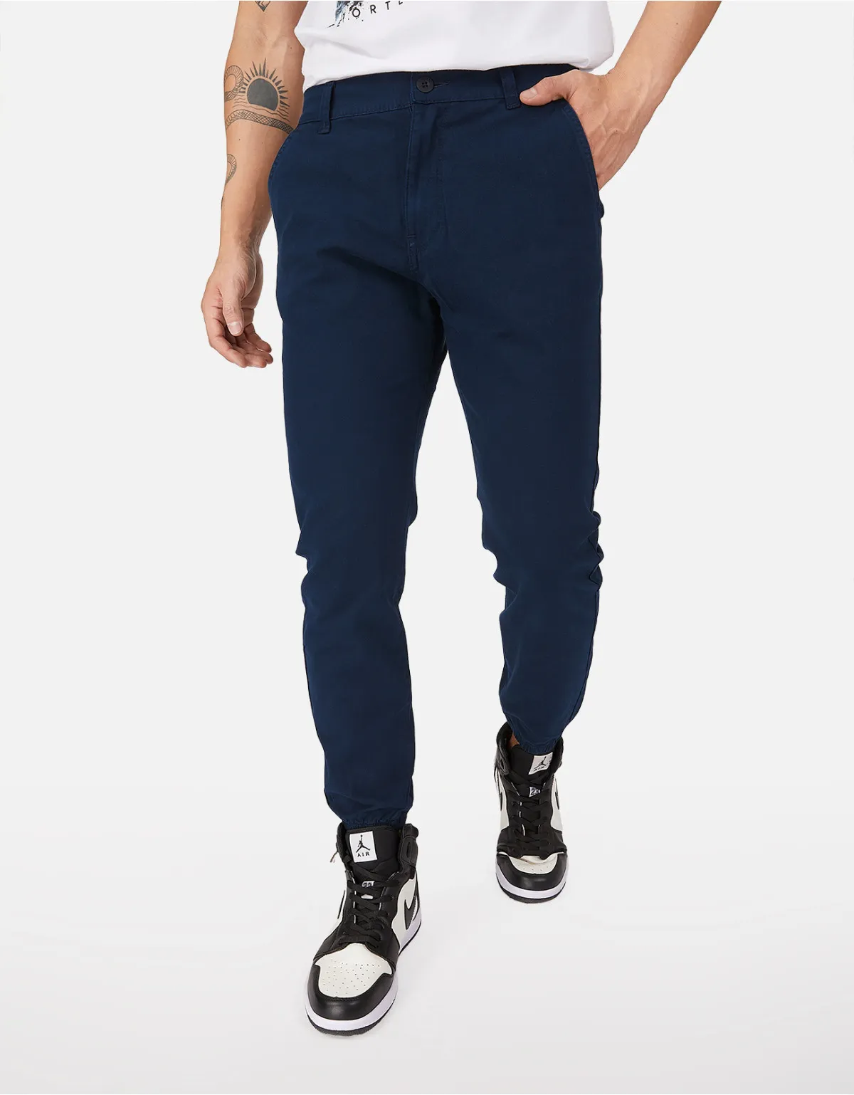 Blue slim fit jogger pants