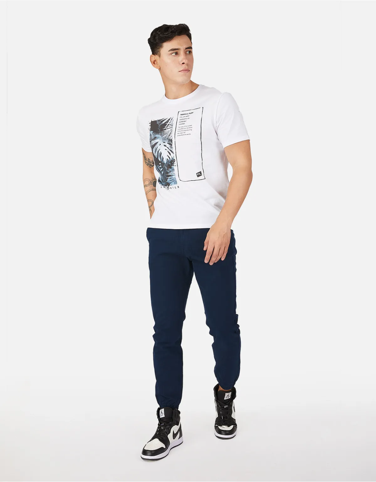 Blue slim fit jogger pants