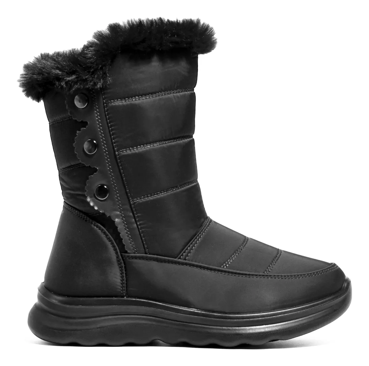 Waterproof Women's Snow Rain Boots Pre-Sky Sheepskin Fur.