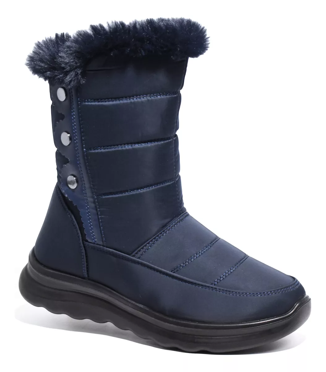 Waterproof Women's Snow Rain Boots Pre-Sky Sheepskin Fur.