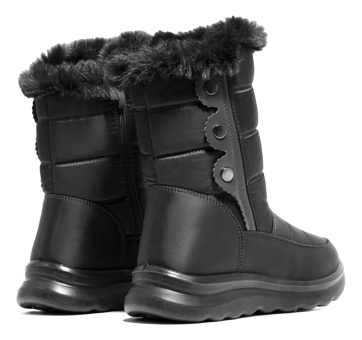 Waterproof Women's Snow Rain Boots Pre-Sky Sheepskin Fur.