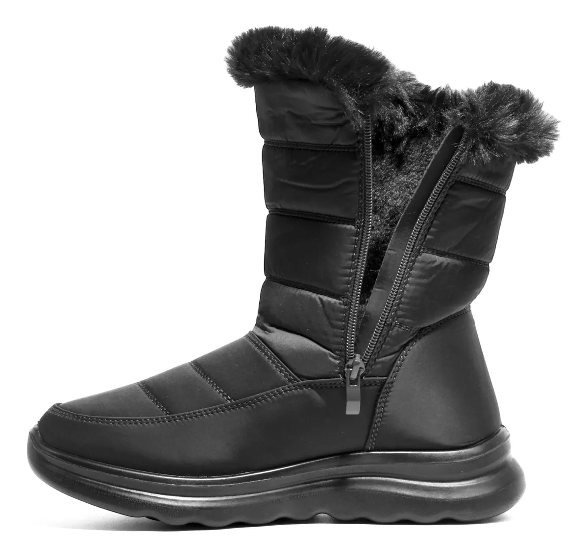 Waterproof Women's Snow Rain Boots Pre-Sky Sheepskin Fur.