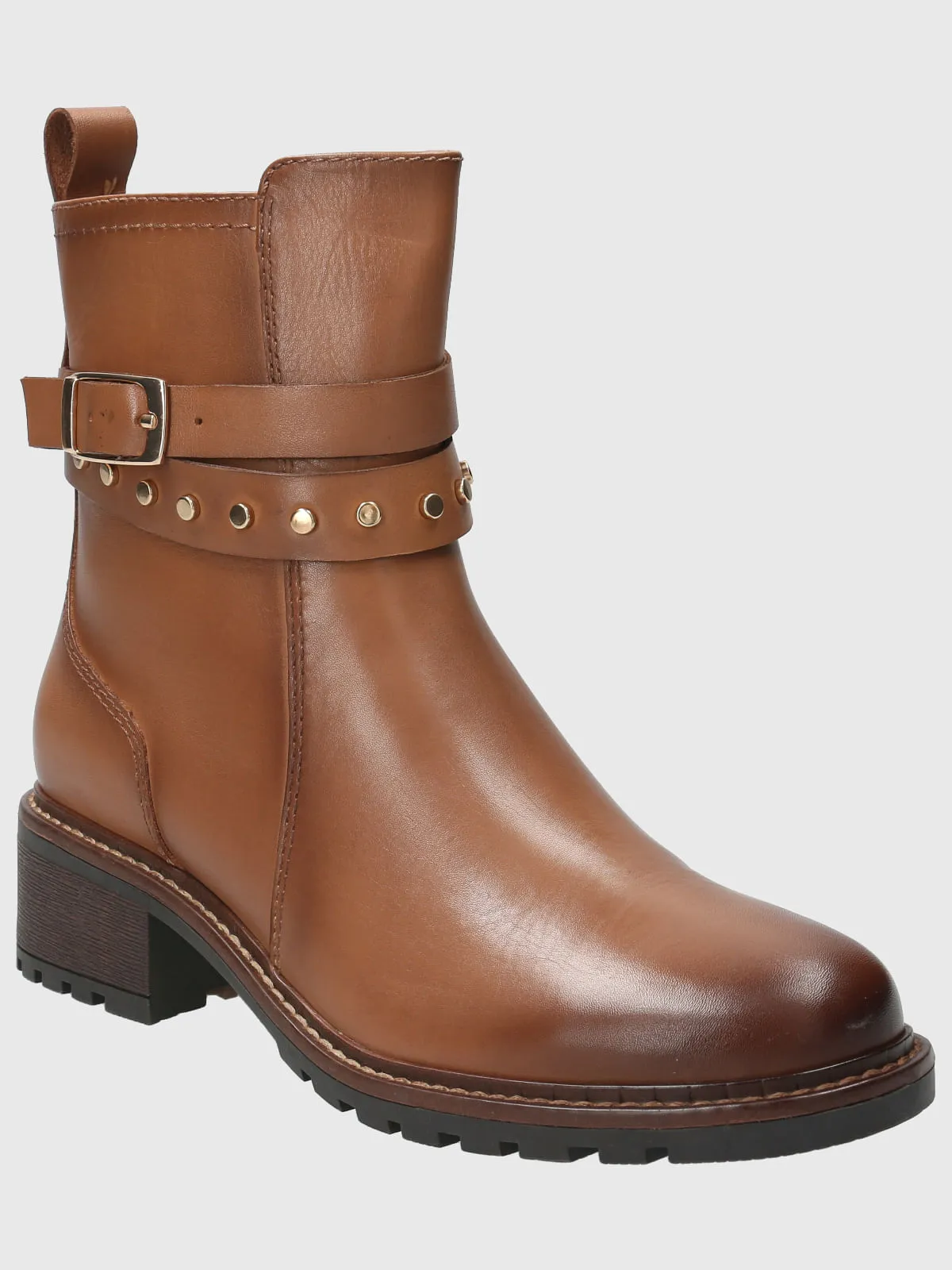 Coffee Brown Leather Women's Boots