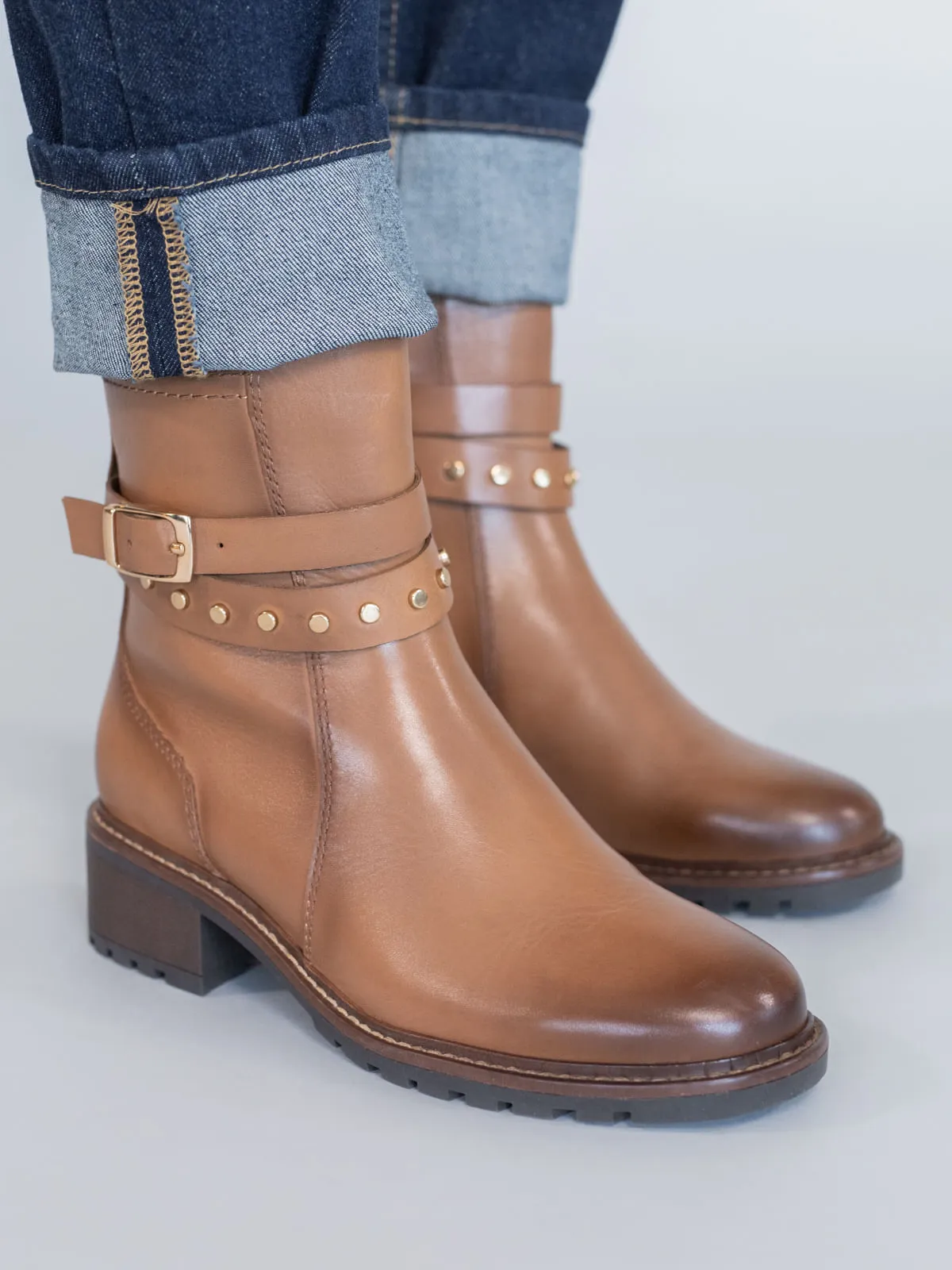 Coffee Brown Leather Women's Boots